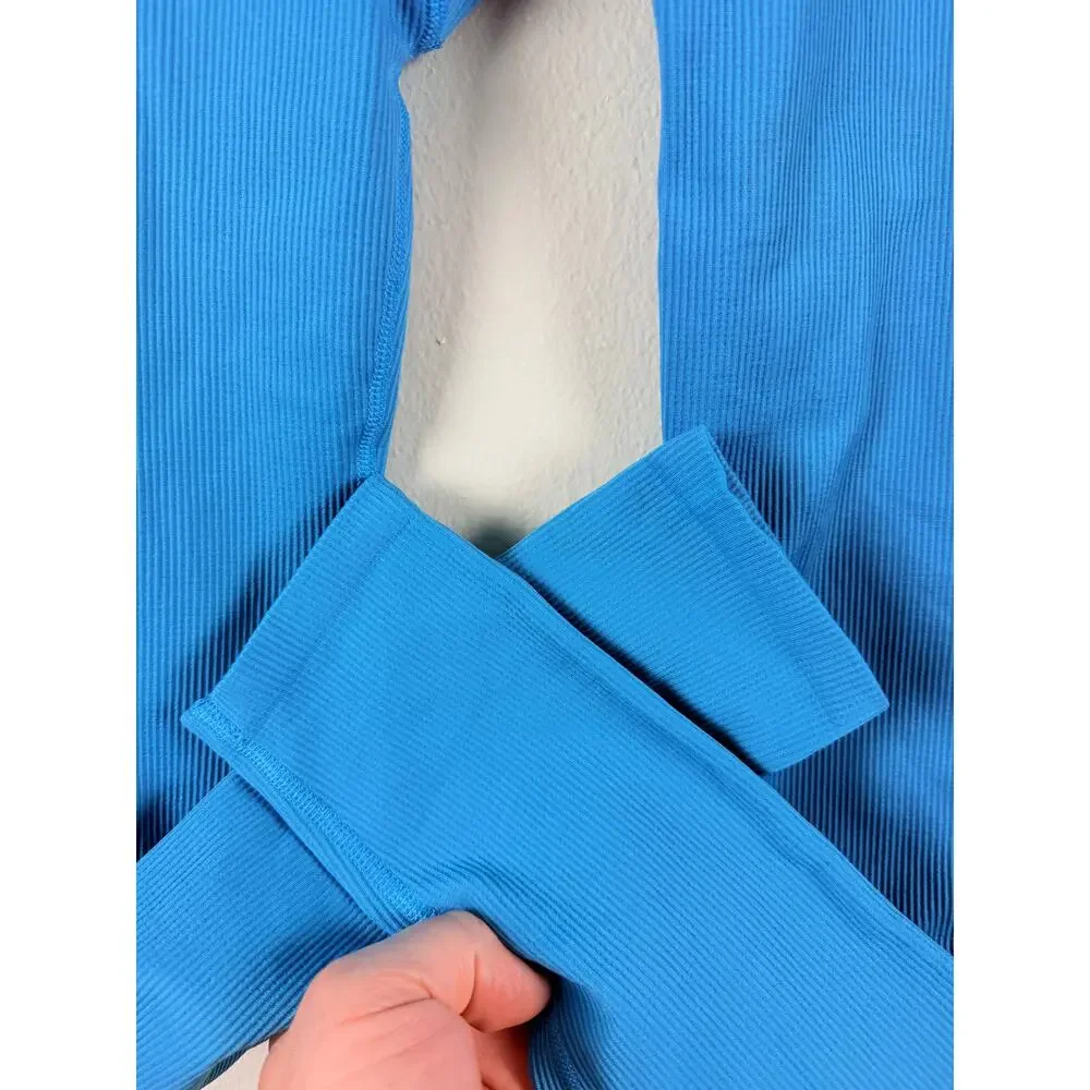 Alo Teal/Blue Yoga Mindful Movement Ribbed Leggings Womens XS Blue High Rise